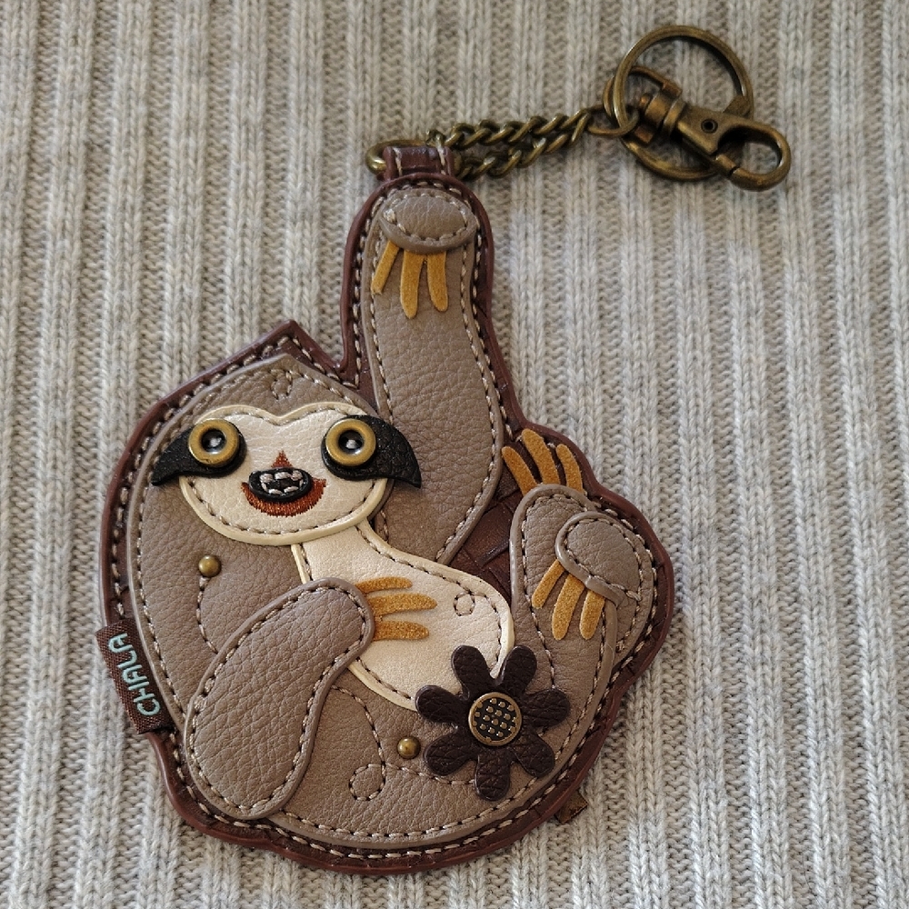 Chala Sloth Keychain - Brown and Cream